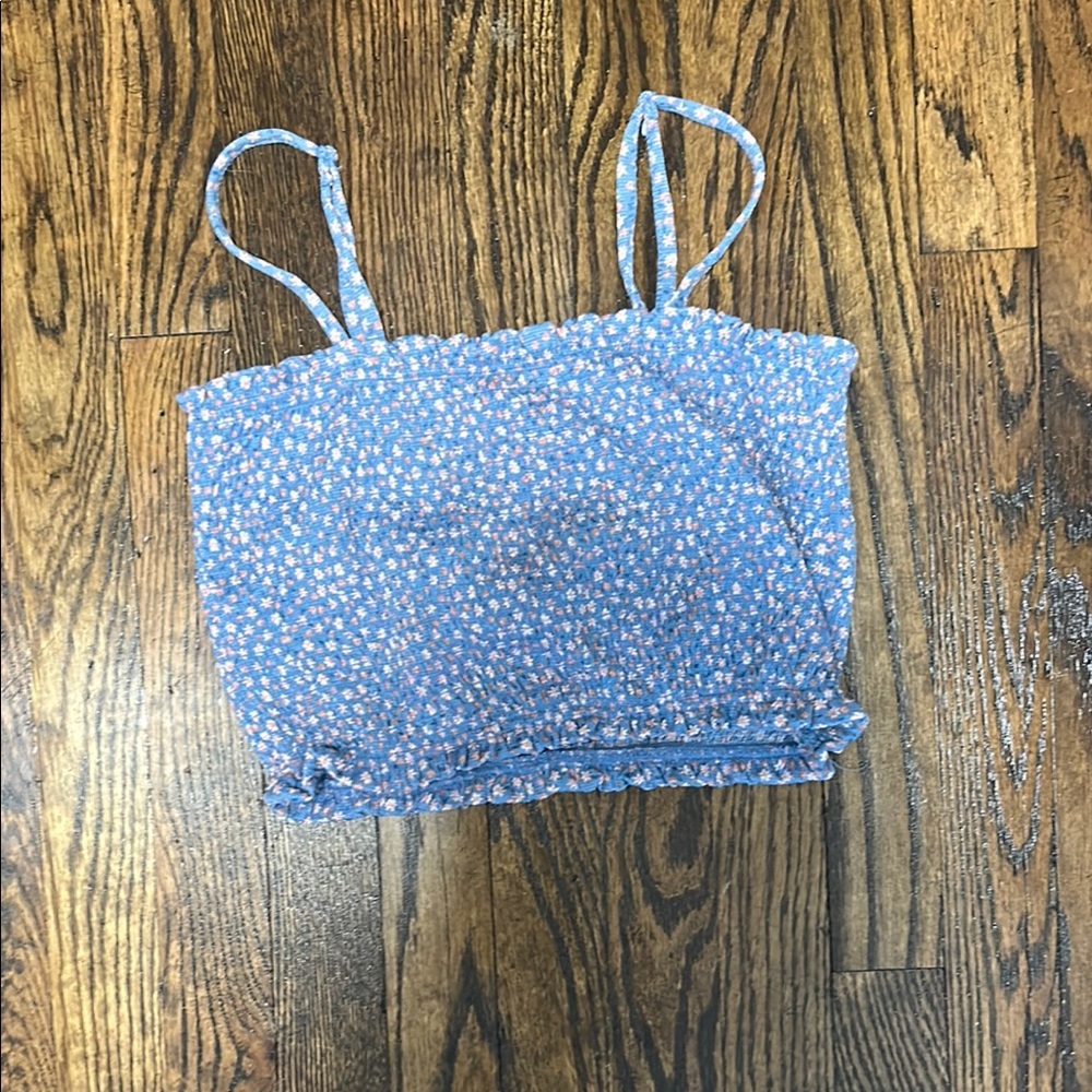 Floral Blue Tank Top